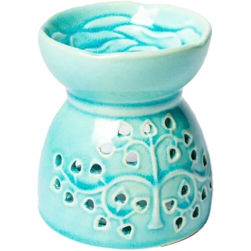 Vases / caches pots dintérieur Bougies / diffuseurs Phoenix Import Brûle-Parfum en céramique bleue Bleu