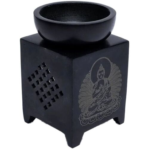 Tables basses dextérieur Bougies / diffuseurs Phoenix Import Brûle-Parfum en pierre à savon Bouddha Noir