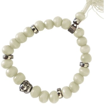 bracelets out of the blue  bracelet bouddhiste en perles de bois - modèle beige 