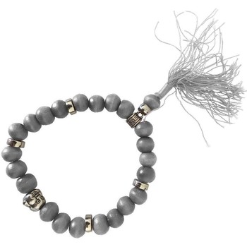 bracelets out of the blue  bracelet bouddhiste en perles de bois - modèle gris 