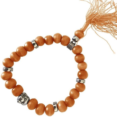 Toutes les marques Enfant Bracelets Out Of The Blue Bracelet Bouddhiste en perles de bois - Modèle Orange Orange