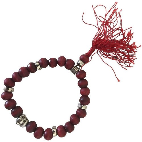 Montres & Bijoux Bracelets Out Of The Blue Bracelet Bouddhiste en perles de bois - Modèle Rouge Rouge