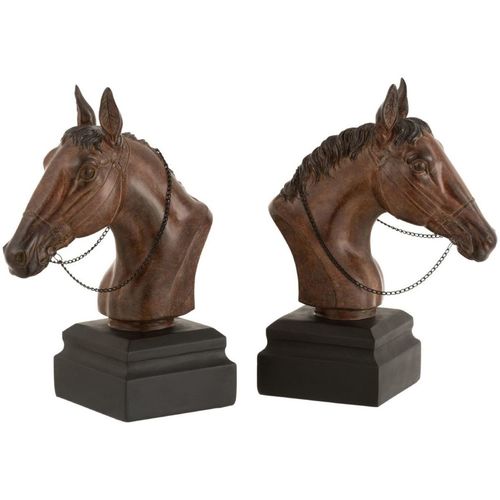 Décorations de noël Portes revues Jolipa Serre livres bustes de chevaux Marron