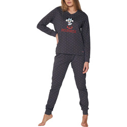 Vêtements Femme Pyjamas / Chemises de nuit Admas Pyjama tenue d'intérieur haut et pantalon Minnie Shy Disney Gris