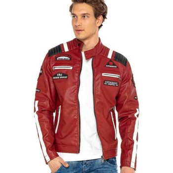 Vêtements Homme Vestes en cuir / synthétiques Cipo And Baxx Veste De Cuir  pour Homme - CJ257 Rouge