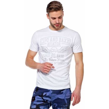 Vêtements Homme T-shirts manches courtes Cipo And Baxx T-Shirt  pour Homme - CT450 - Blanc - S Blanc