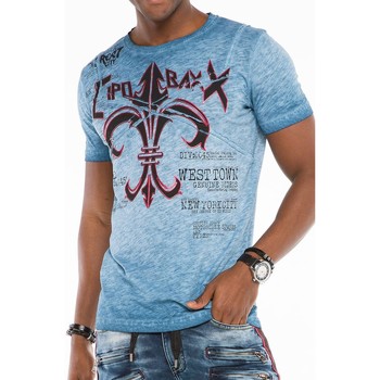 Vêtements Homme T-shirts manches courtes Cipo And Baxx T-Shirt  pour Homme - CT480 - Indigo - S Bleu