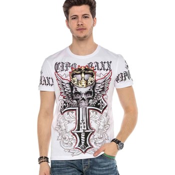 Vêtements Homme T-shirts manches courtes Cipo And Baxx T-Shirt  pour Homme - CT567 Blanc