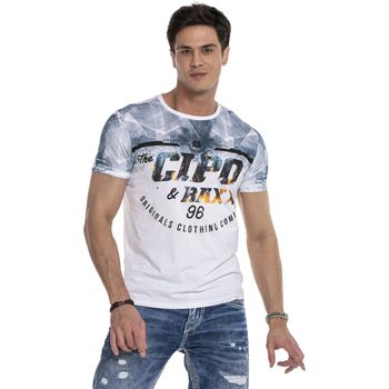 Vêtements Homme T-shirts manches courtes Cipo And Baxx T-Shirt  pour Homme - CT612 Blanc