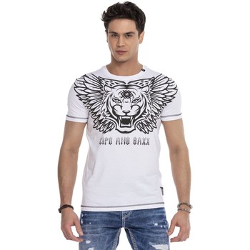 Vêtements Homme T-shirts manches courtes Cipo And Baxx T-Shirt  pour Homme - CT644 - Blanc - XXL Blanc