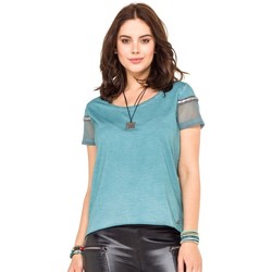 Vêtements Femme T-shirts manches courtes Cipo And Baxx T-Shirt  pour Femme - WT228 - Bleu - XL Bleu
