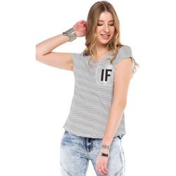 Vêtements Femme T-shirts manches courtes Cipo And Baxx T-Shirt  pour Femme - WT244 - Noir - XL Noir
