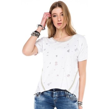 Vêtements Femme T-shirts manches courtes Cipo And Baxx T-Shirt  pour Femme - WT246 - Blanc - XL Blanc