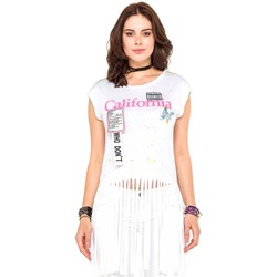 Vêtements Femme T-shirts manches courtes Cipo And Baxx T-Shirt  pour Femme - WT256 - Blanc - XL Blanc