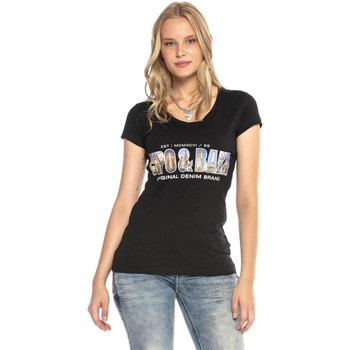 Vêtements Femme T-shirts manches courtes Cipo And Baxx T-Shirt  pour Femme - WT295 Noir
