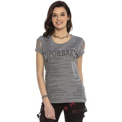 Vêtements Femme T-shirts manches courtes Cipo And Baxx T-Shirt  pour Femme - WT307 - Gris - XL Gris