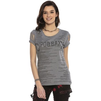 Vêtements Femme T-shirts manches courtes Cipo And Baxx T-Shirt  pour Femme - WT307 Gris