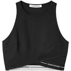 Vêtements Femme Débardeurs / T-shirts sans manche Calvin Klein Jeans Jersey milano court Noir