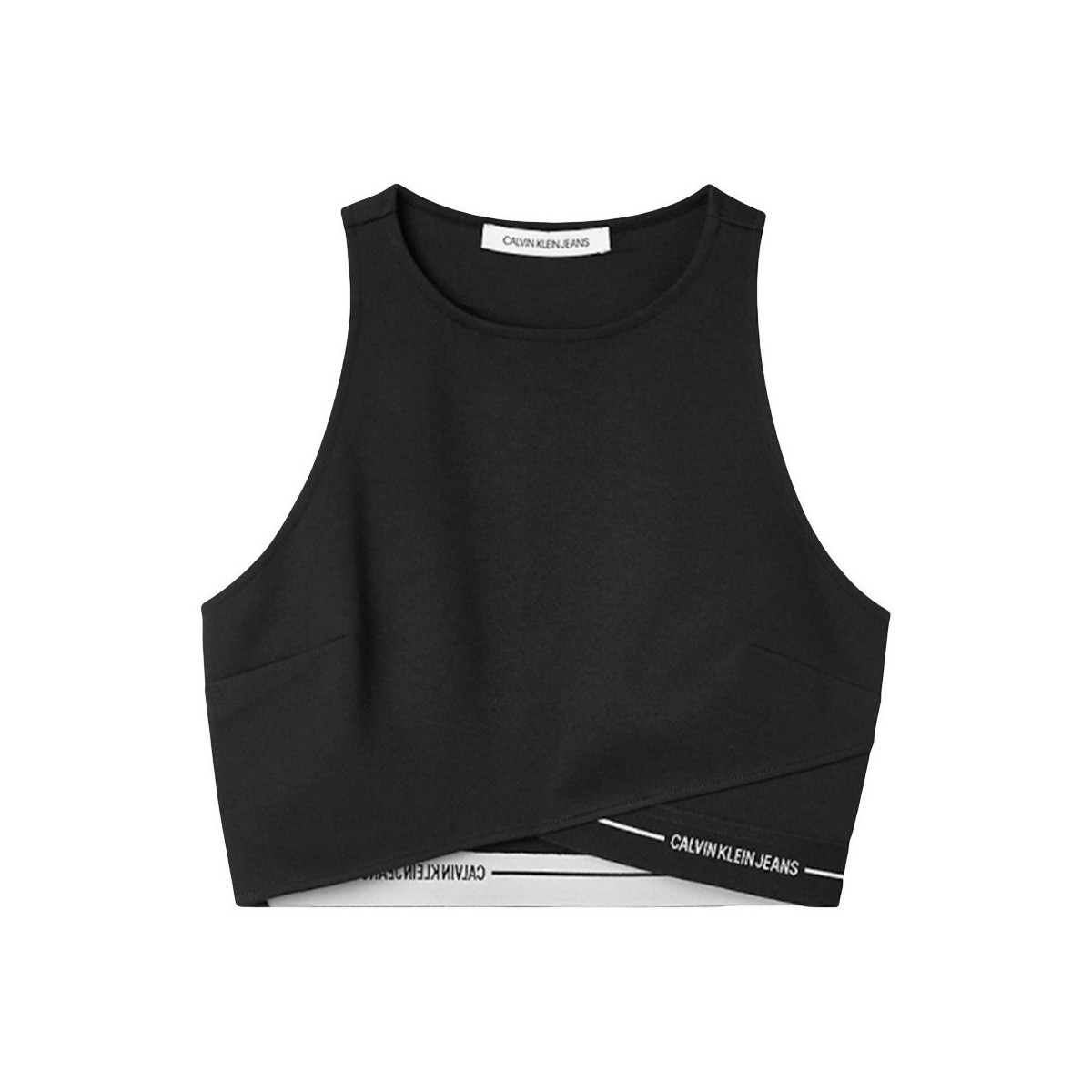 Vêtements Femme Débardeurs / T-shirts sans manche Calvin Klein Jeans Jersey milano court Noir