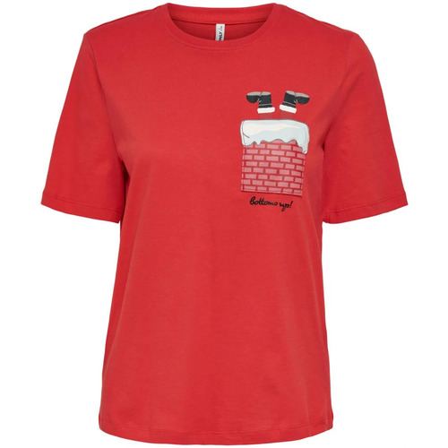 Vêtements Femme T-shirts manches Monogram Only 119378VTAH21 Rouge