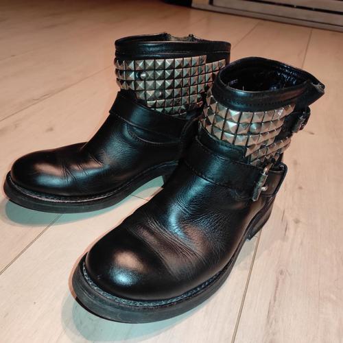 Chaussures Femme derby Boots Ash Bottines cuir noir Noir