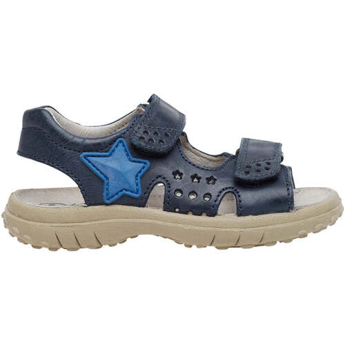 Chaussures Garçon Tapis de bain Naturino Sandales en cuir à scratch DOCK Bleu