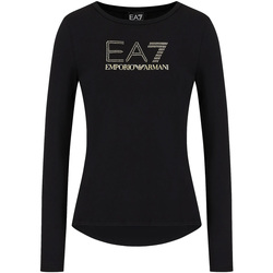 Vêtements Femme T-shirts manches longues Ea7 Emporio embroidered-logo Armani 8NTT51 TJDQZ Noir