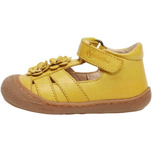 Sandales et Nu-pieds Fille Naturino MAGGY-Sandales semi-fermée avec fleurs appliquées jaune - Chaussures Sandale Enfant 83 