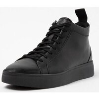 Chaussures Femme Baskets basses FitFlop RALLY II LEATHER HIGH-TOP SNEAKERS ALL BLACK Bleu