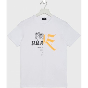 Vêtements Enfant T-shirts manches courtes Diesel J00293 0CATM TDIUBBLE-K100 WHITE Blanc