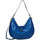 Sacs Femme Sacs porté main Texier Sac demi lune verni  Striplight fabrication France 25604 Bleu