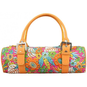 sac à main fuchsia  sac à main bowling toile motif fleurs multicolore 