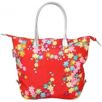 sac à main duolynx  sac à main toile souple pliable  s rouge à fleurs 