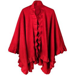 Vêtements Femme Gilets / Cardigans Allée Du Foulard Châle polaire Frou-Frou Rouge