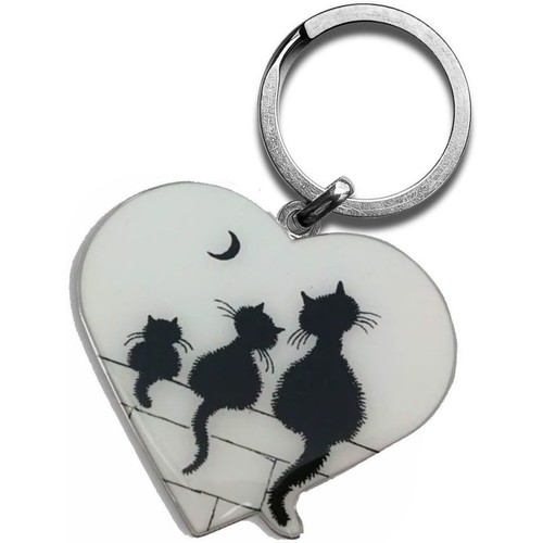 Accessoires textile Porte-clés Royal Tapisserie Porte clefs Coeur métallique Les chats de Dubout Blanc