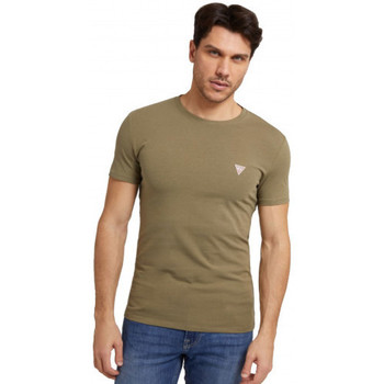 Vêtements Homme Débardeurs / T-shirts sans manche Guess Tee shirt homme  kaki logo M1RI24 - XS Kaki
