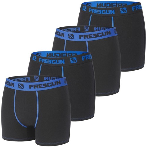 Sous-vêtements Garçon Boxers Freegun Lot de 4 Boxers garçon coton Bleu Noir
