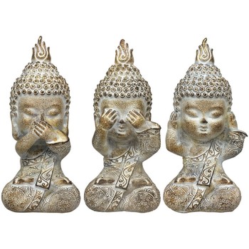 Maison & Déco Figure Bouddha Assis Signes Grimalt Figure Buda 3 Unités Gris