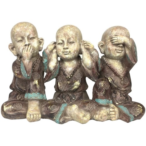 Nat et Nin Statuettes et figurines Signes Grimalt Figure Bouddhas 3 Unités Gris