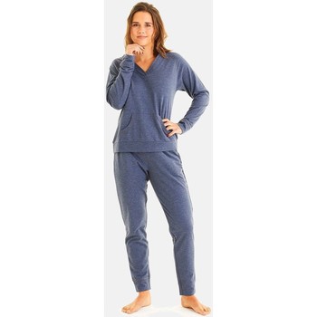 Vêtements Femme Pyjamas / Chemises de nuit Pomm'poire Sweat marine Baïkal bleu