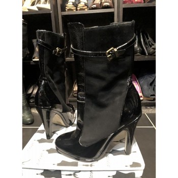 Chaussures Femme Bottines Topshop Bottines à talon en cuir et Suédé noires ,marque topshop taille Noir