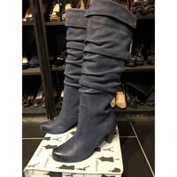 Chaussures Femme Bottes ville Tina-T Bottes en cuir bleu effet usé taille 38 Bleu