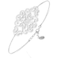 Montres & Bijoux Femme Bracelets Orusbijoux Bracelet argent motif floral serti rhodie Argenté