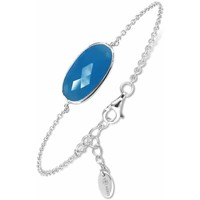 Montres & Bijoux Femme Bracelets Orusbijoux Bracelet argent rhodié galet facette bleu Argenté