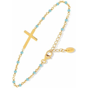 bracelets orusbijoux  bracelet argent doré croix et turquoise 