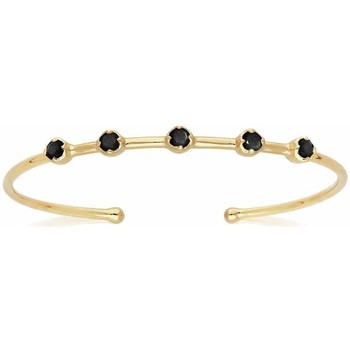 bracelets orusbijoux  bracelet jonc argent doré antique pierre spinelle noire 