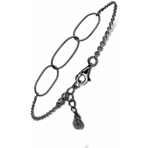 Orusbijoux Bracelet Argent Diamanté Noir Ovale Noir - Livraison Gratuite |  Spartoo ! - Montres & Bijoux Bracelets Femme 25,09 €