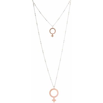 collier orusbijoux  collier sautoir argent sigle féminin bicolore 