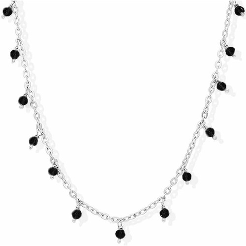 Montres & Bijoux Femme Colliers / Sautoirs Orusbijoux Tables de chevet Gouttes Perles Spinelle Noire Argenté
