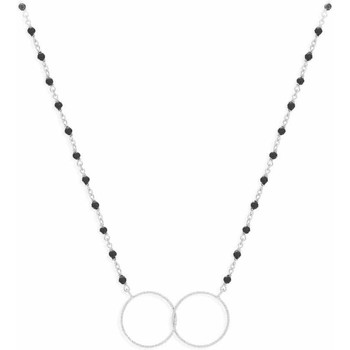collier orusbijoux  collier argent double rond et pierre spinelle noire 